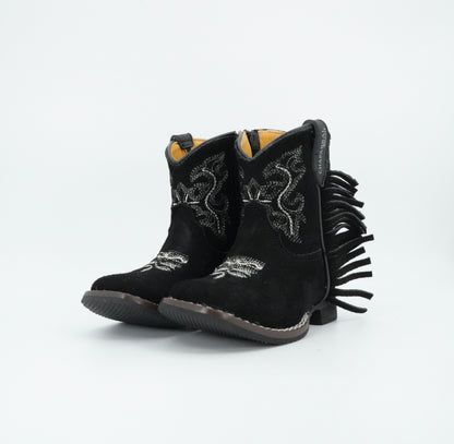 Chaparral Infant/Toddler Suede Fringe Black Boot