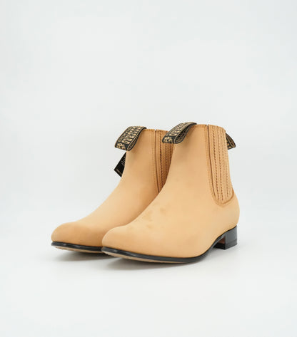 Besserro Kid's Nobuck Charro Short Boot - Honey