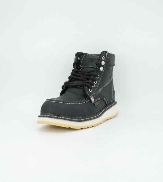 Hooch Men's 6" Steel Toe Work Boot - Black