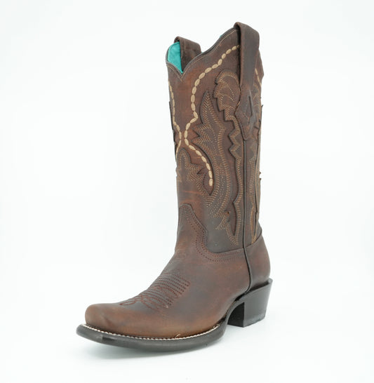 Wild West Women's Walnut Rage Semi Square Toe Dubai Boot