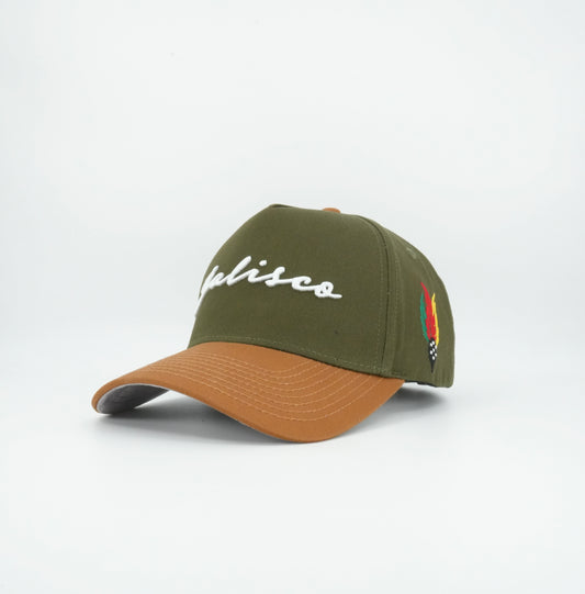 45 Jalisco Cursive Trucker Cap Olive-Brown