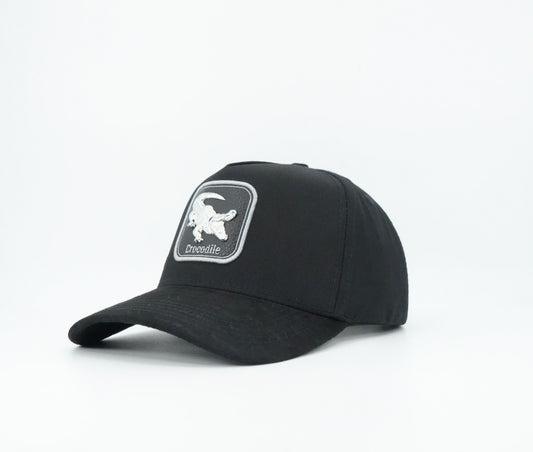 The King Ranch Crocodile Patch Cap - Black