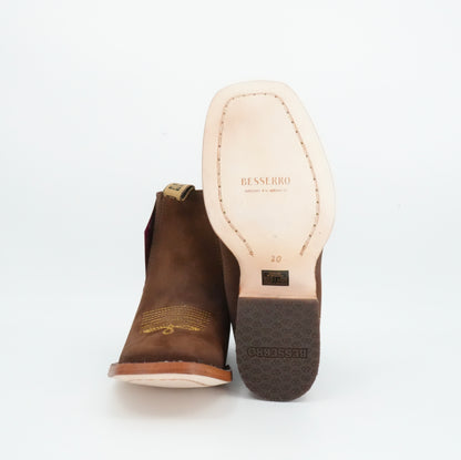 Besserro Kid's Nobuck Camel Short Boot