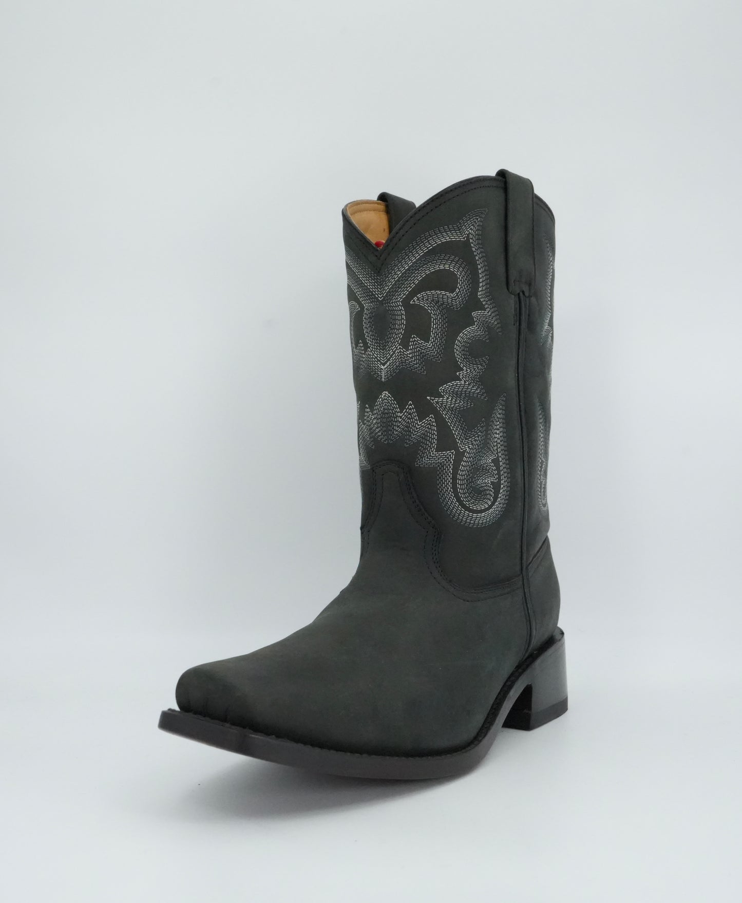 Los Altos Men's Black Gamusa Trompa De Puerco Narrow Square Toe Boot