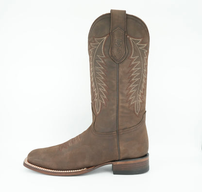 Vaquero Signature Women’s Nobuck Dark Brown Wide Square Toe Boot.