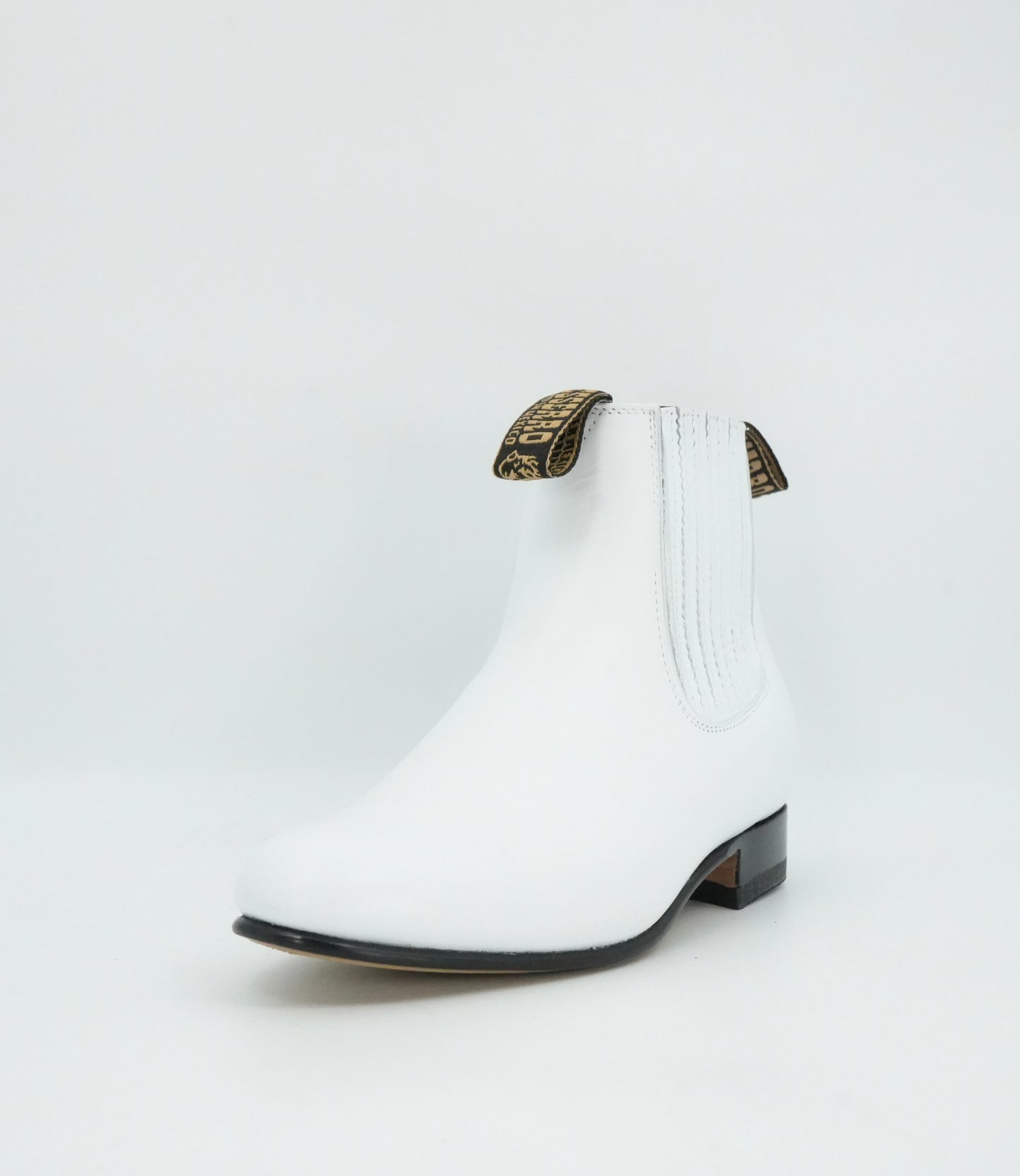 Besserro Kid's Leather Charro Short Boot - White