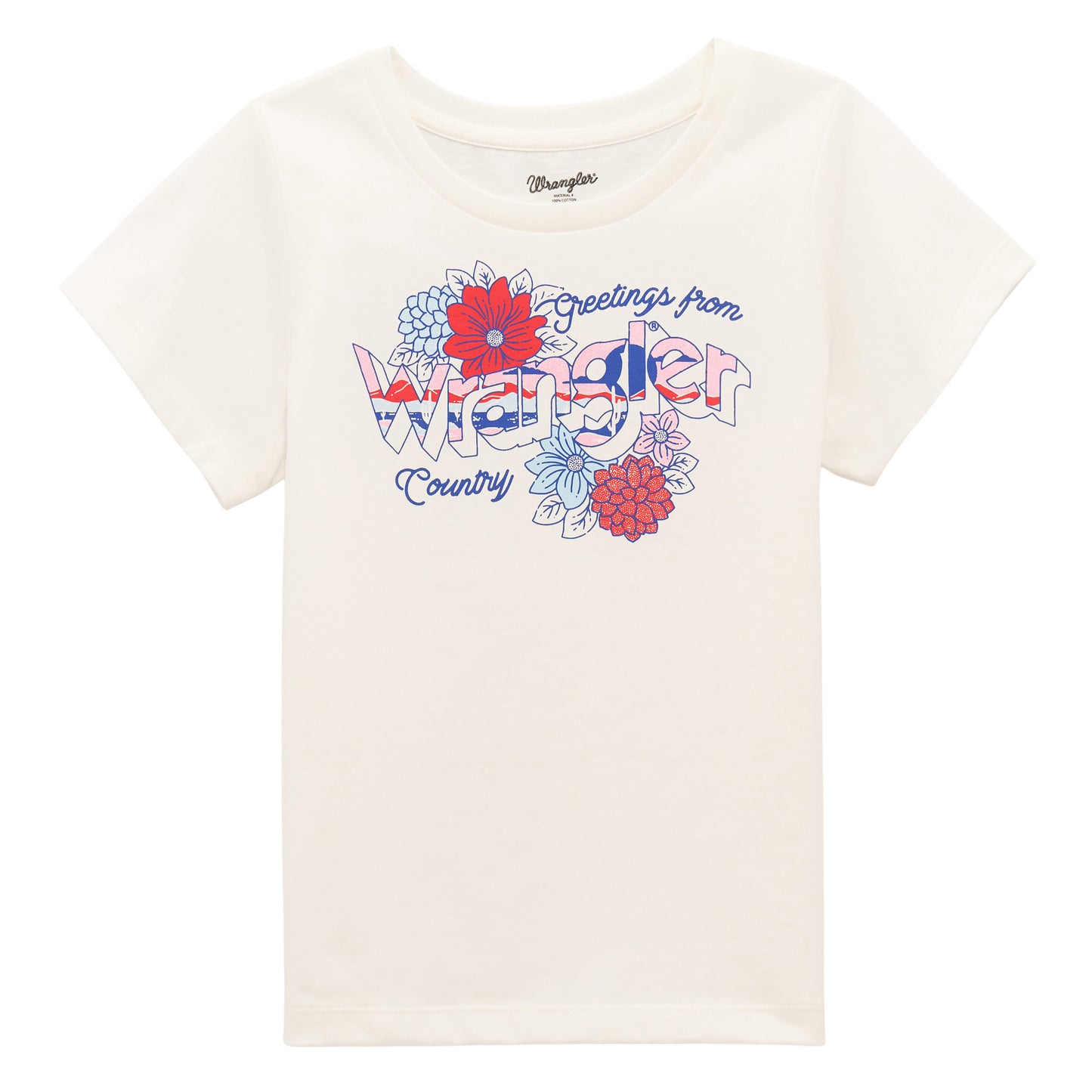 Girl's Wrangler Americana Greetings Graphic Tee - White