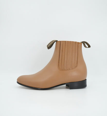 Besserro Kid's Leather Charro Short Boot - Sand