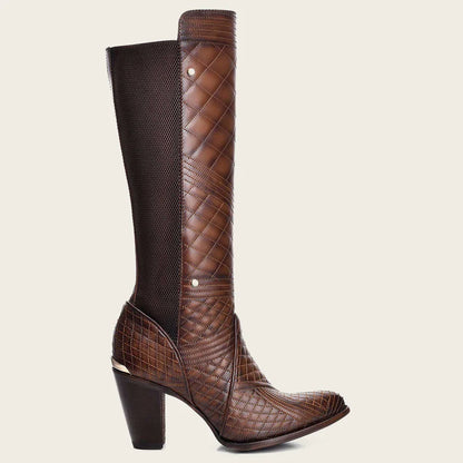 Cuadra Women's Embroided Brown Leather Boot