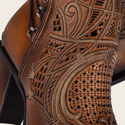 Cuadra Women's Western Honey Embroided Bovine Leather Bootie