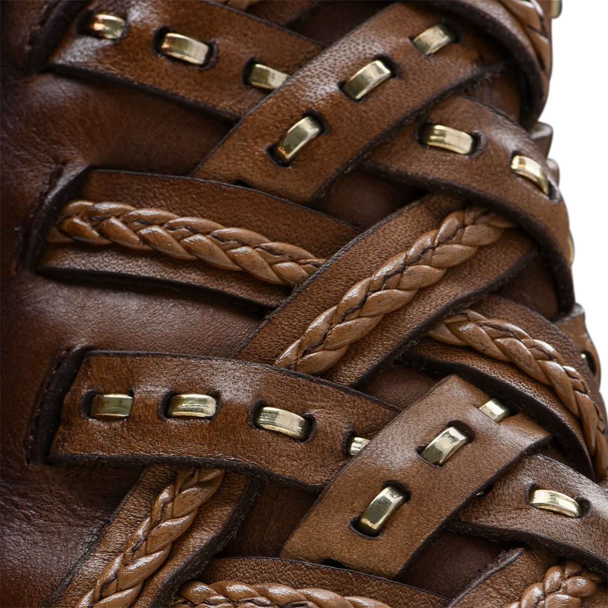 Cuadra Women's Brown Woven Leather Bootie