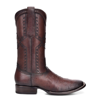 Cuadra Men's Brown Genuine Ostrich Belly Leather Boot