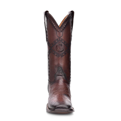 Cuadra Men's Brown Genuine Ostrich Belly Leather Boot