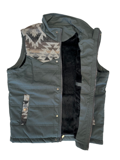 Montero Charcoal Tribal Puffer Vest