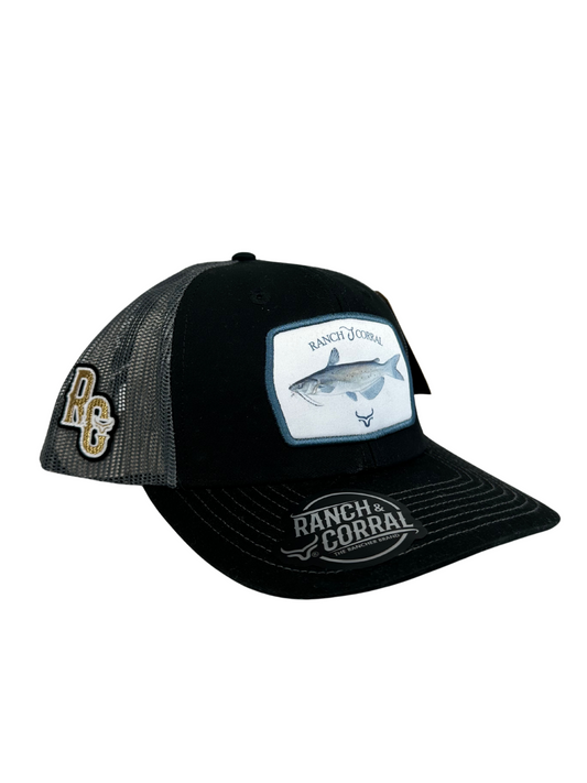 Ranch & Corral Fish Cap - Black