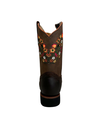 Chaparral Girl's Dark Brown Floral Boot