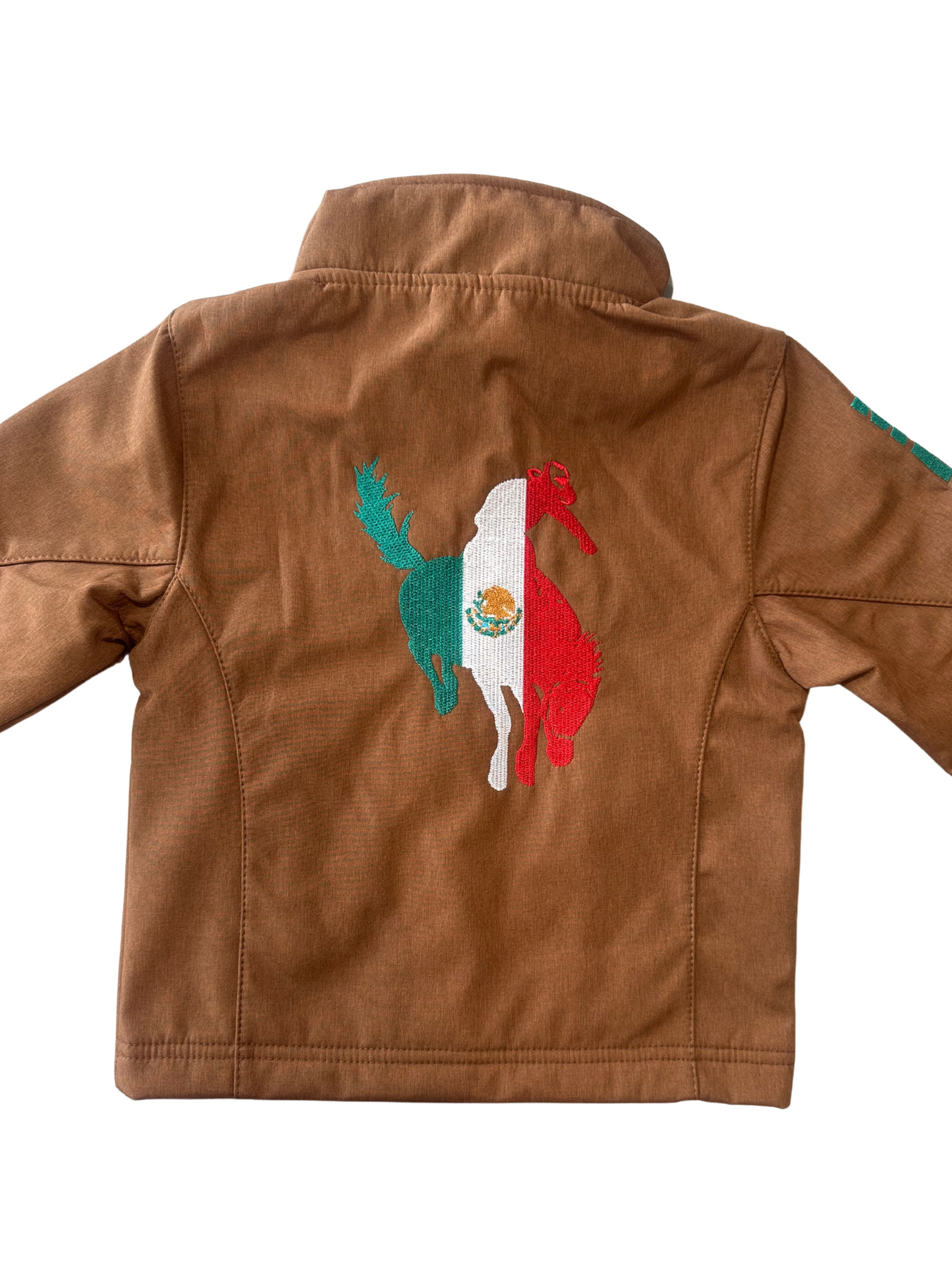 Kid's Unisex Rodeo Mexico Logo Softshell Jacket - Cognac