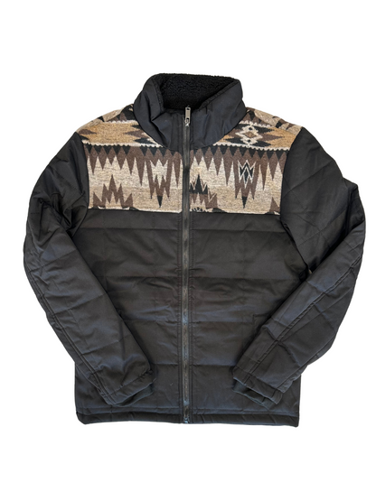 Lamasini Black Tribal Puffer Jacket