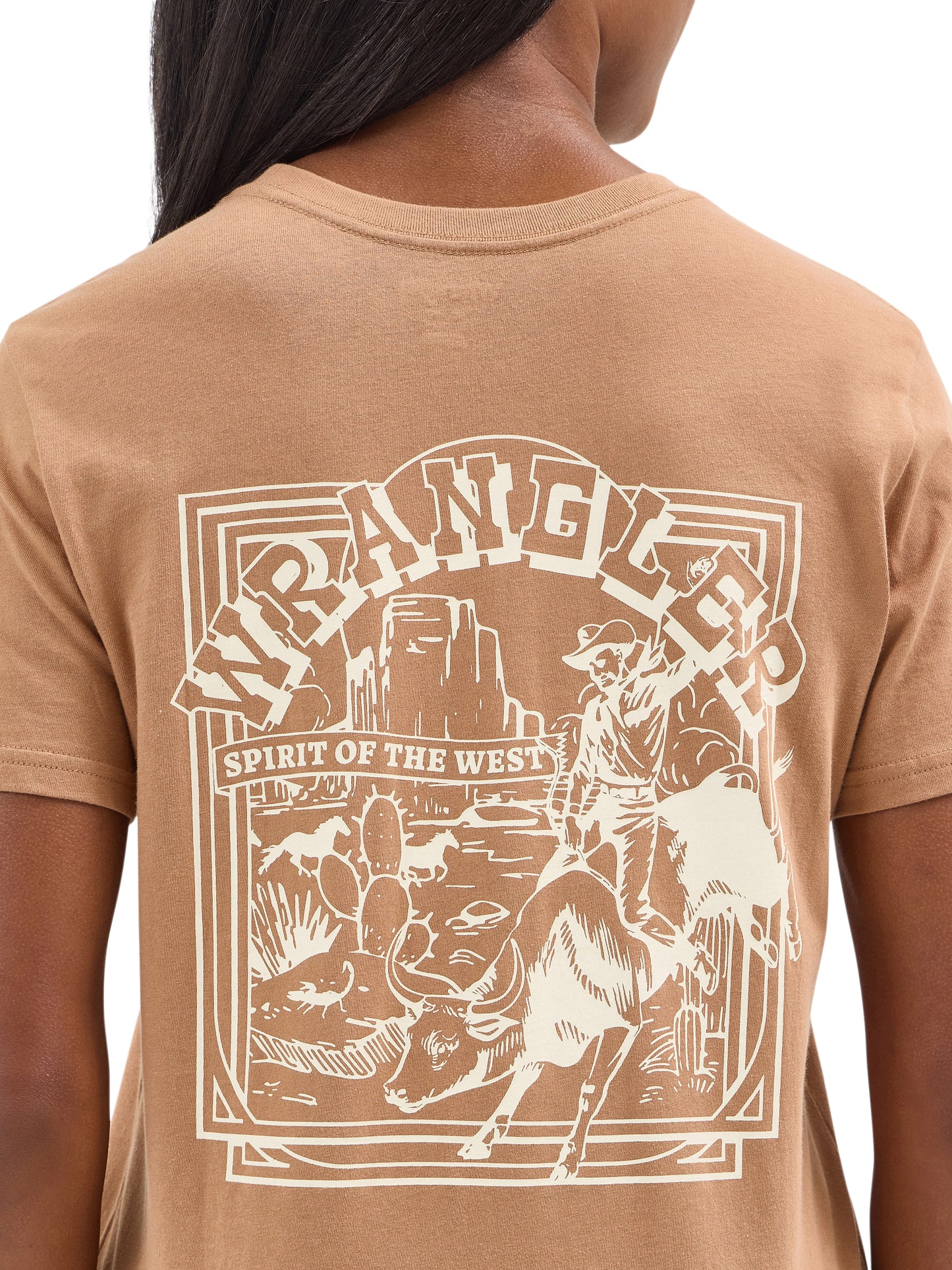 Wrangler Women's Back Western Graphic Tee Brown