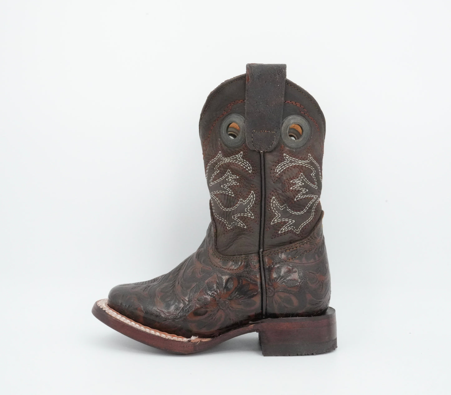 Chaparral Kid’s Hand Tooled Print Rustic Brown Boot