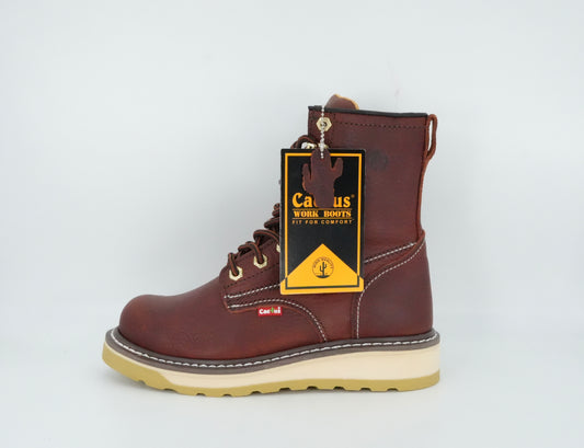 Cactus Men's Leather Lace Up Work Boot - Wine