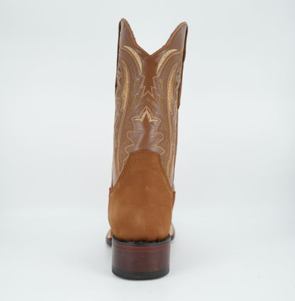 Los Angeles Men’s Nobuck Leather Shedron Wide Square Toe Boot