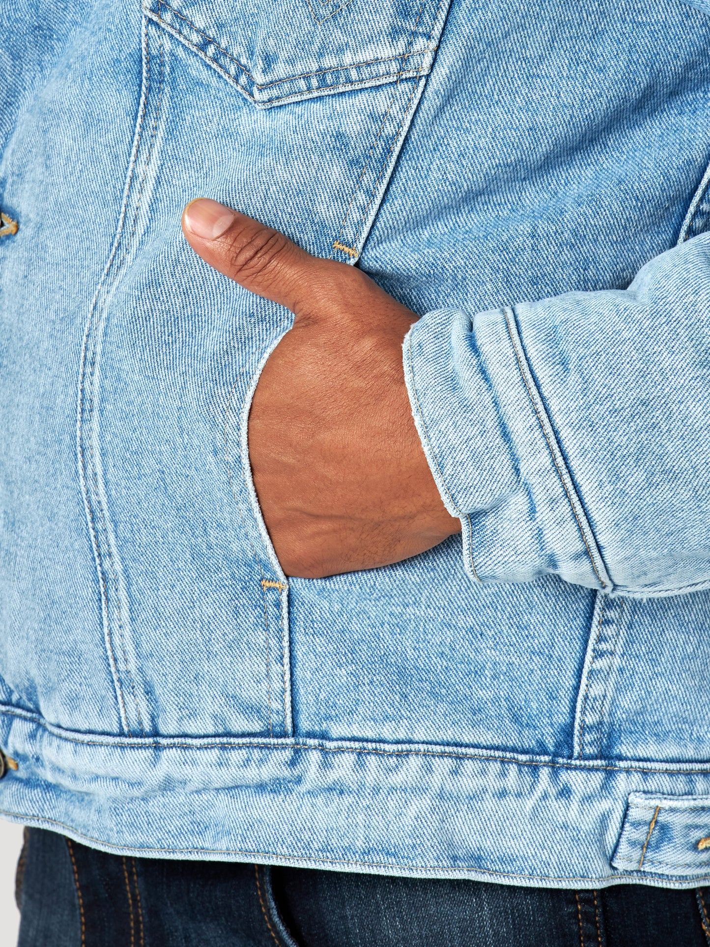 Wrangler Light Denim Western Sherpa Jacket