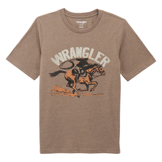 Wrangler Boy's Short Sleeve Graphic T-Shirt - Brindle Heather