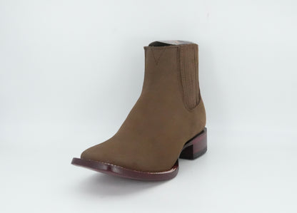 Los Altos Men’s Nobuck Square Toe Short Boot - Brown