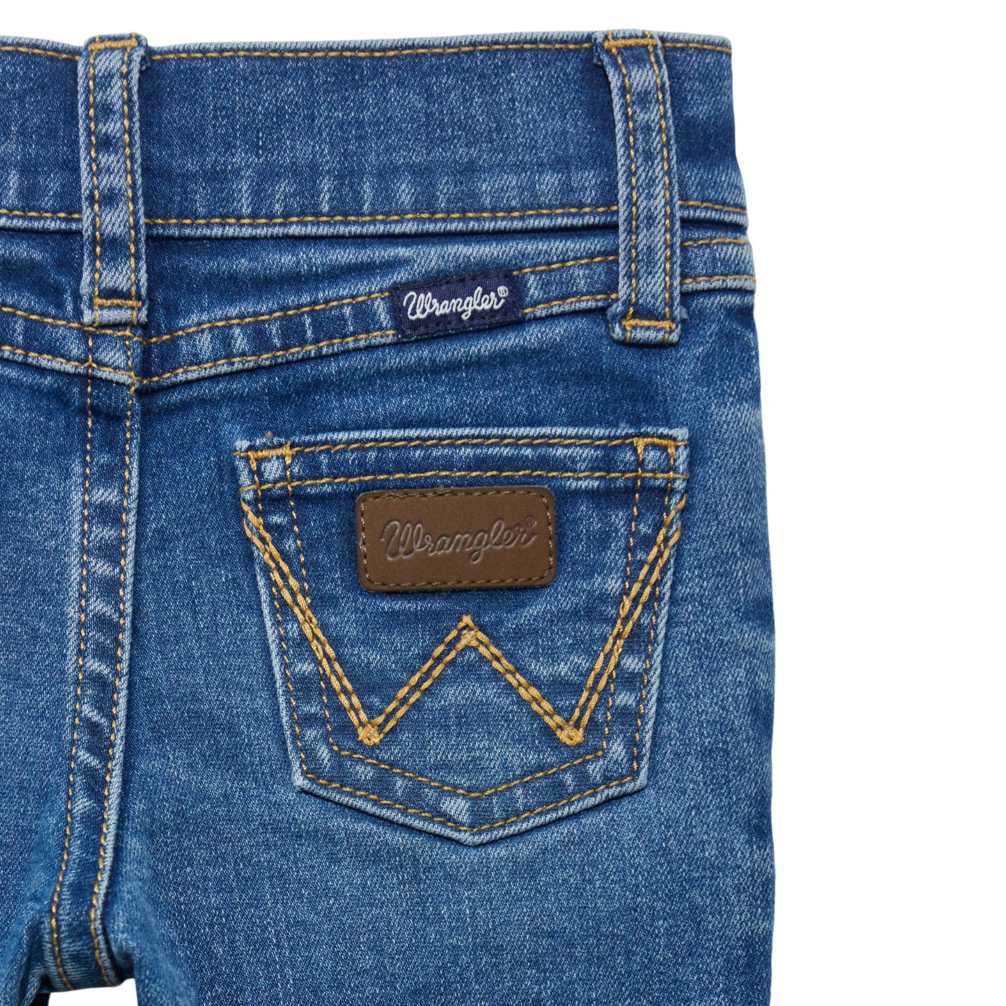 Infant & Toddler's Wrangler Stitched Pocket Dark Blue Jean (0/3M-4T)