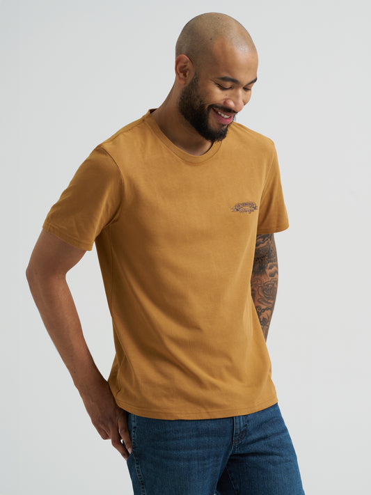 Wrangler Men’s Back Graphic Rodeo Tobacco Brown T-Shirt