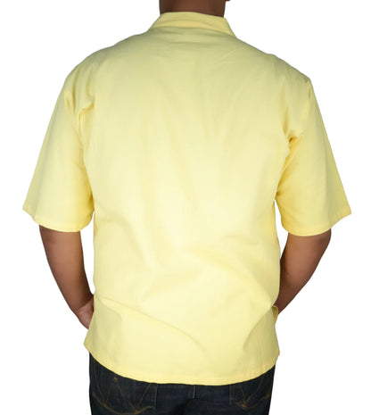Men's Short Sleeve Cotton Guayabera - Yellow