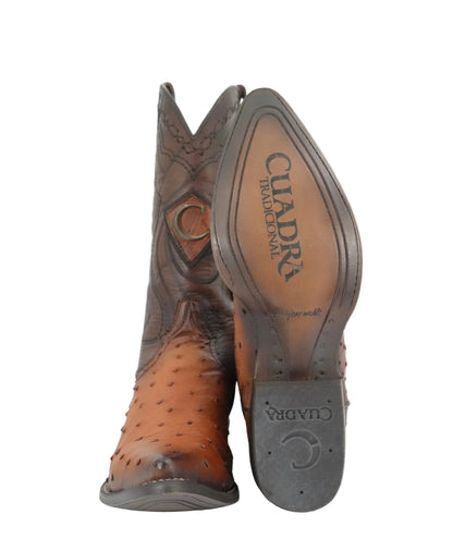 Cuadra Men's Genuine Ostrich Snip Toe Boot - Brown Honey