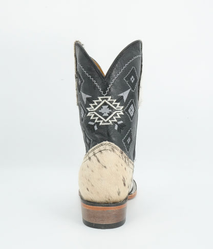 Rock'em Kid's Cow Hair White/Black Boots Size: 13 US / 20 MEX  *AS SEEN ON IMAGE*
