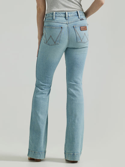 Wrangler Women's Retro Bailey Light Blue High Rise Trouser Jean