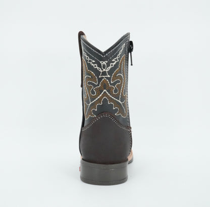Chaparral Kid’s Crazy Leather Square Toe Chocolate Boot