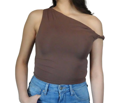 Women's Jaime Light Weight One Shoulder Top - Brown