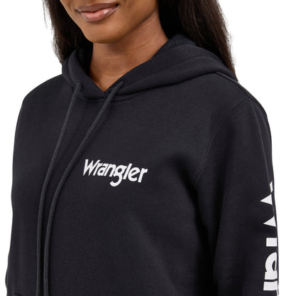 Wrangler Retro Women's Logo Arm Pullover Hoodie - Black