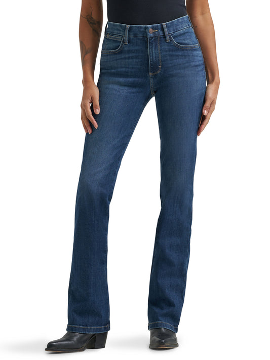 Wrangler Women's Bespoke High Rise Stretch Dark Blue Bootcut Jean