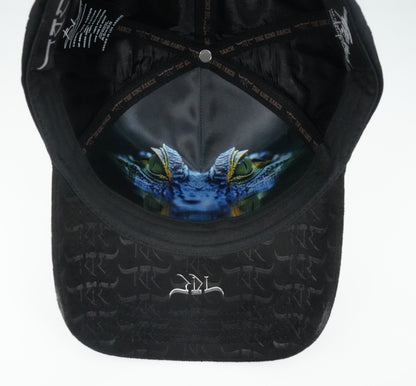 The King Ranch Crocodile Patch Cap - Black