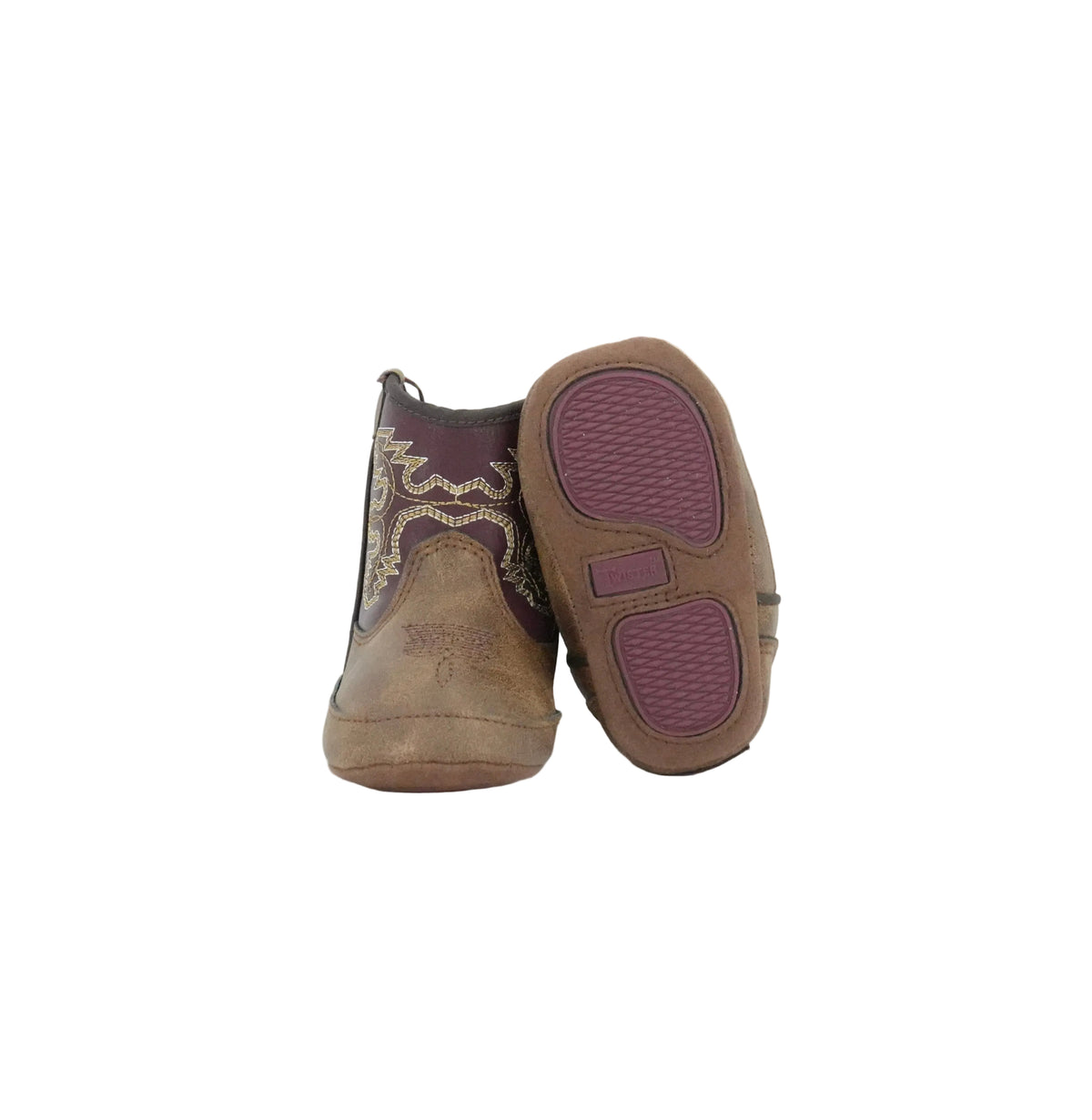 Twister Infant Blake Western Stitch Boot - Brown/Burgundy