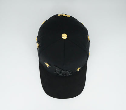 Kevin Hats LA Small Gold Cross Blings Black Cap
