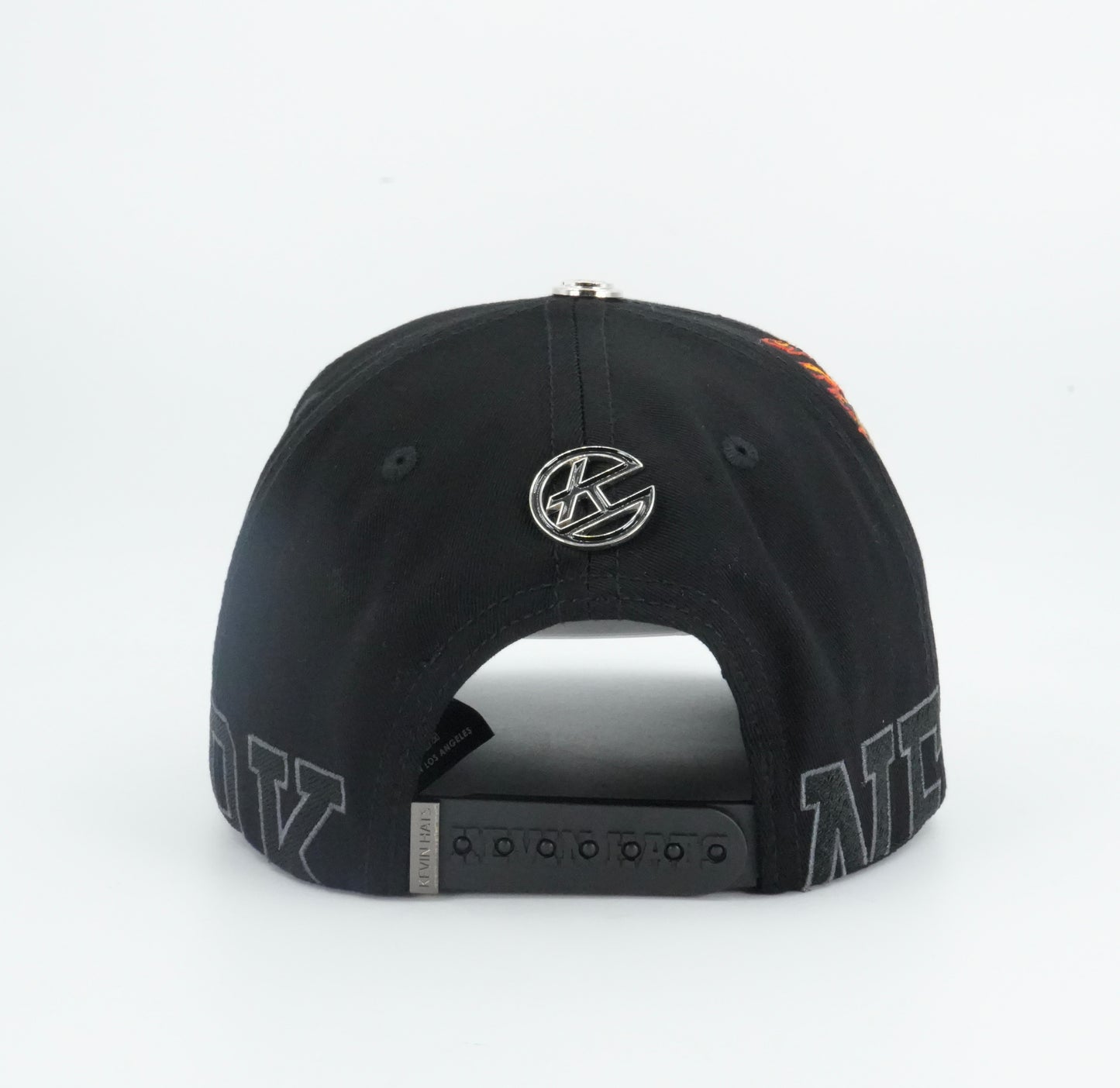 Kevin Hats NY Bling Skull Flames Black Cap