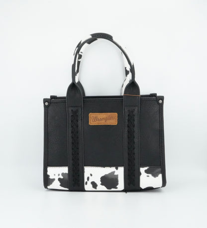 Wrangler Cow Print Concealed Carry Tote/Crossbody - Black