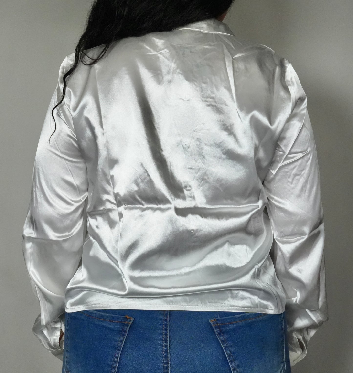 Ijoah Women's Front Button Down Long Sleeve Top - White