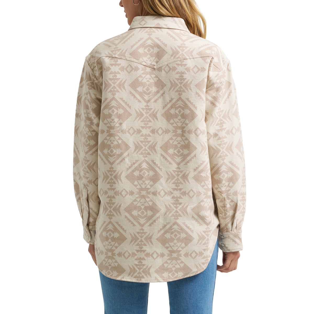 Women's Wrangler Boyfriend Western Snap Shirt - Cream