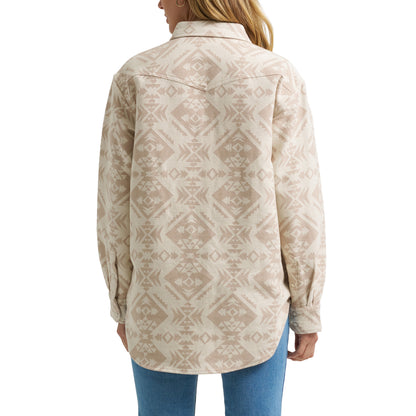 Women's Wrangler Boyfriend Western Snap Shirt - Cream