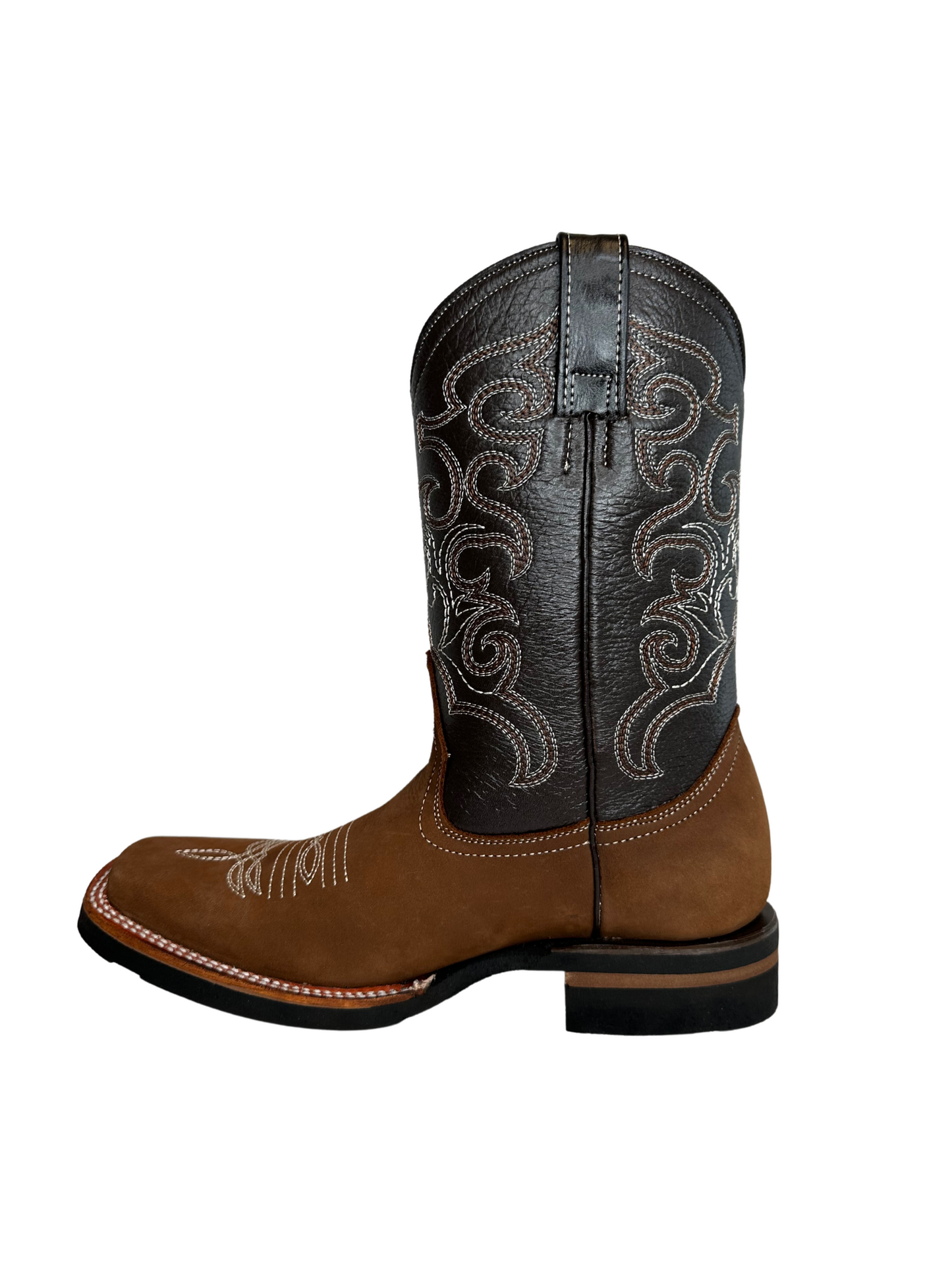 La Sierra Men's Tan Nobuck Rodeo Toe Boot