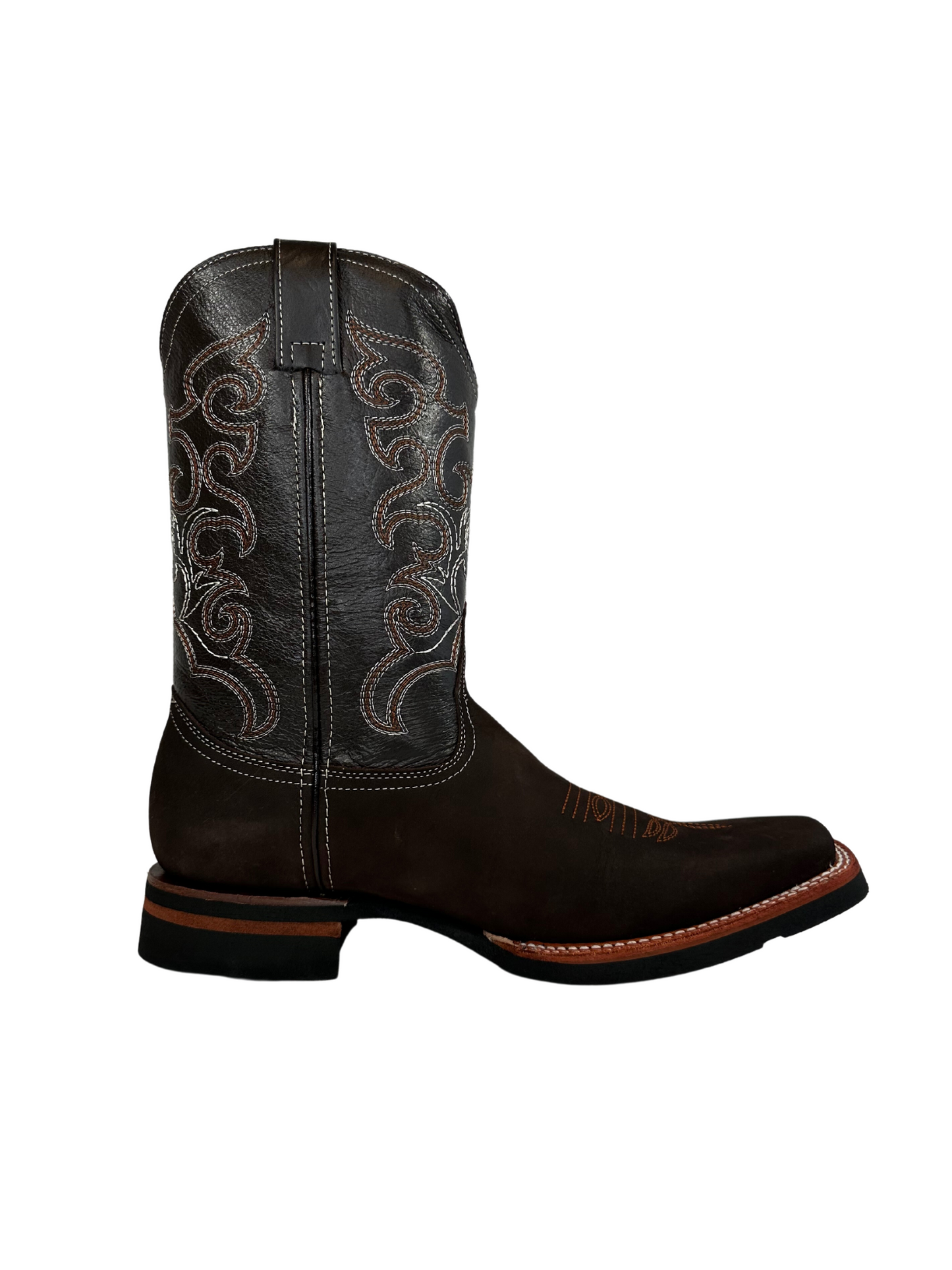 La Sierra Men's Brown Nobuck Rodeo Toe Boot