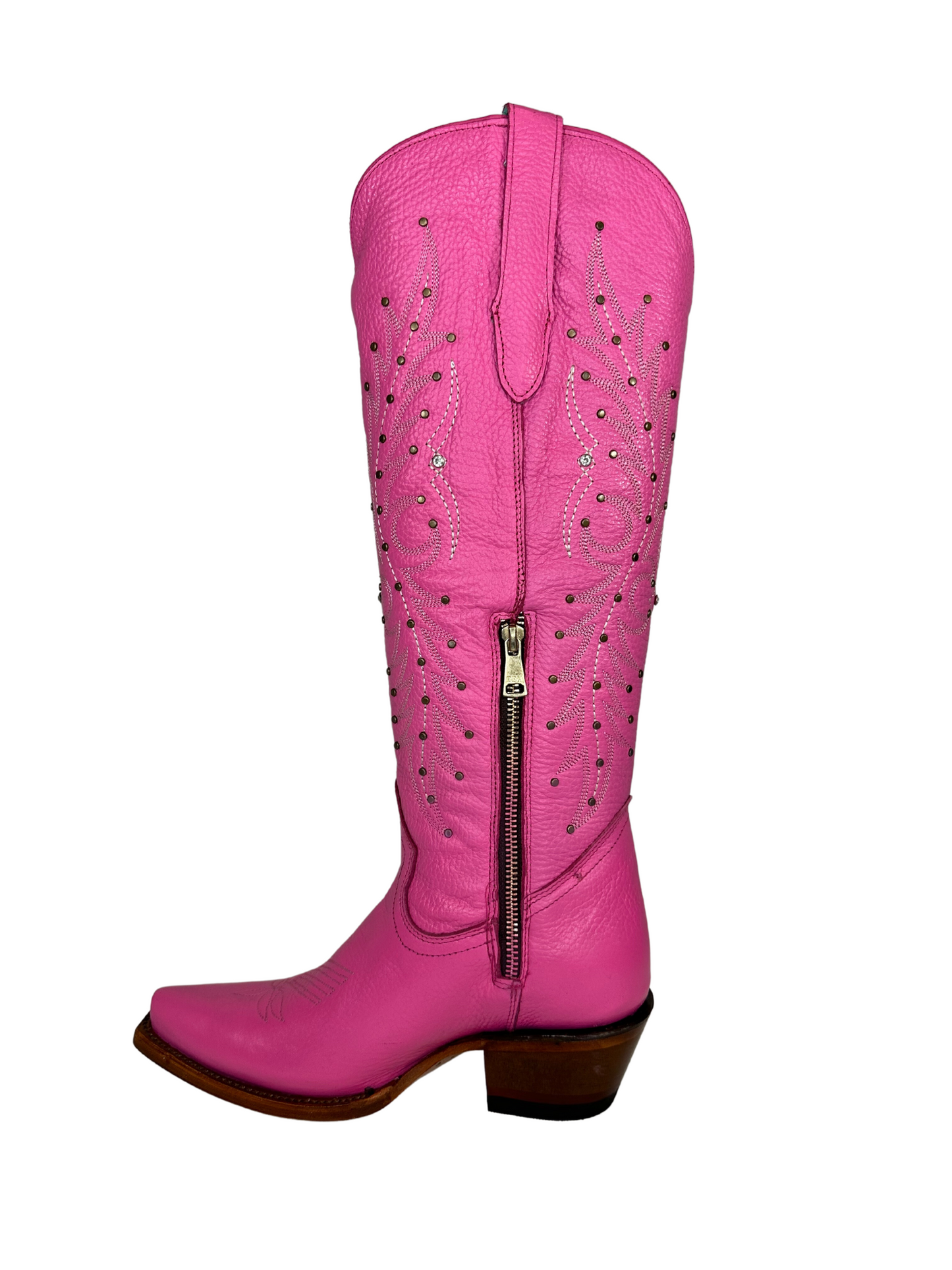 Quincy Barbie Pink Tall Leather Boot
